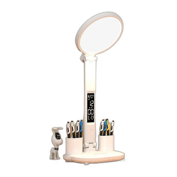 LED Clock Fan Desk Lamp
